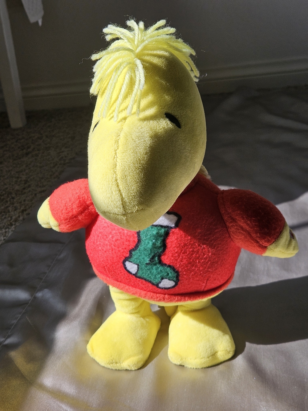 Gemmy Peanuts Musical Lighted Side Stepper Dancing Woodstock CHRISTMAS 13"